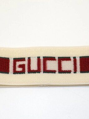 GUCCI Elastic Headband Red And White Stripe Size Small - White/Red/Green